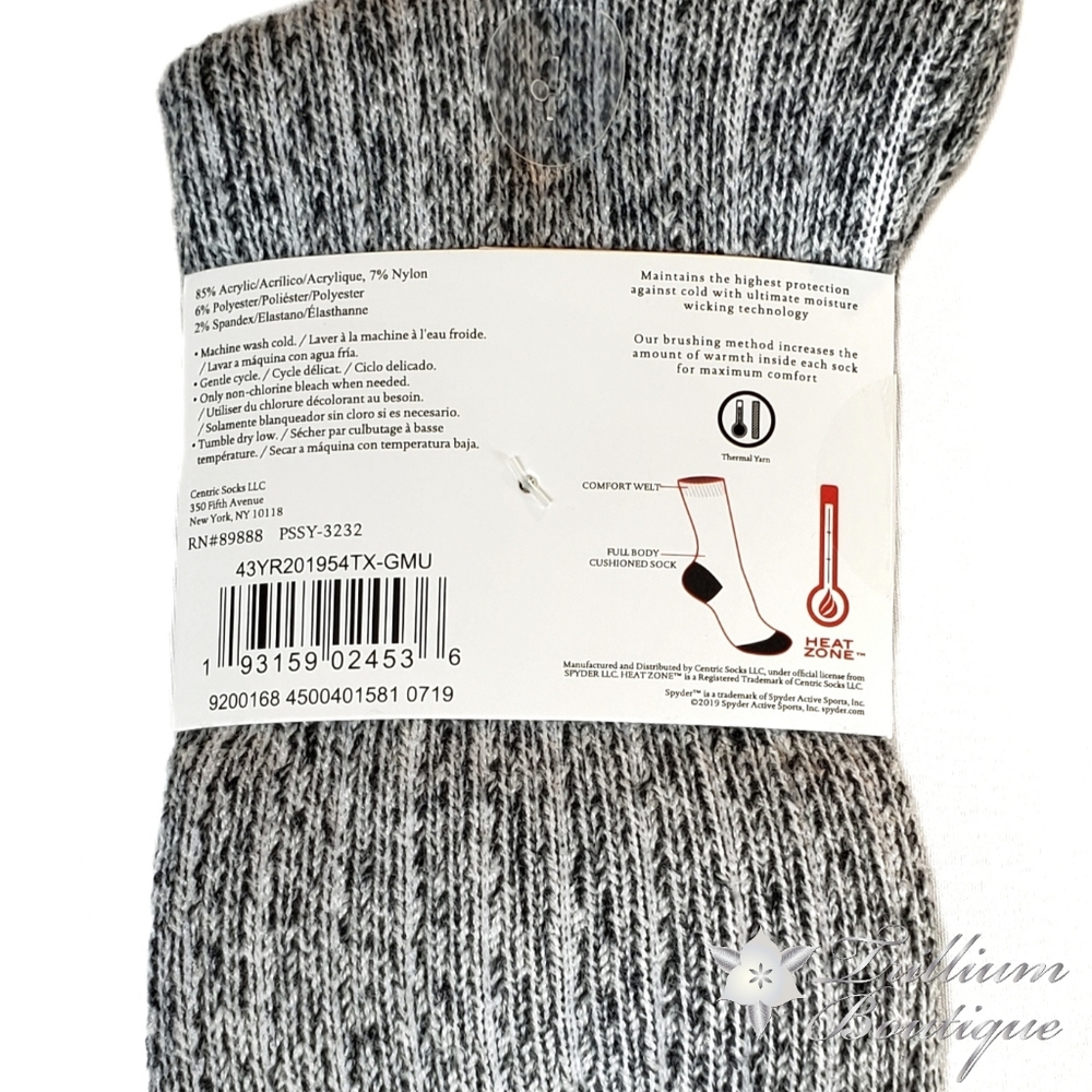 Spyder Heat Men's Socks Comfort Welt 1 Pair NWT - Picture 7 of 7